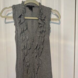 Women's Gray Cotton Ruffle Tank by Will Smith -Size Small